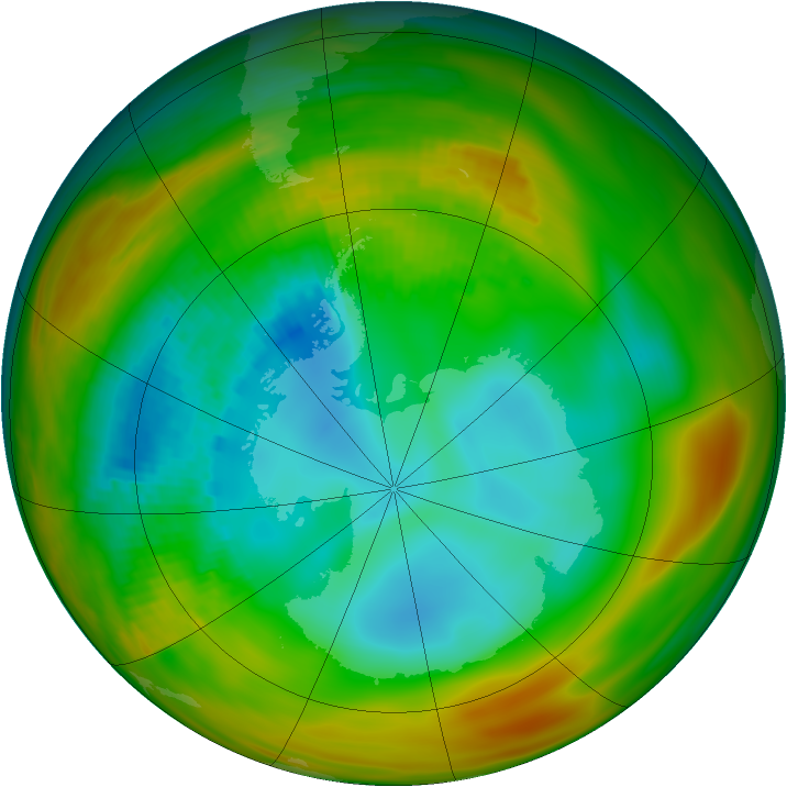 Antarctic ozone map for 17 August 1979